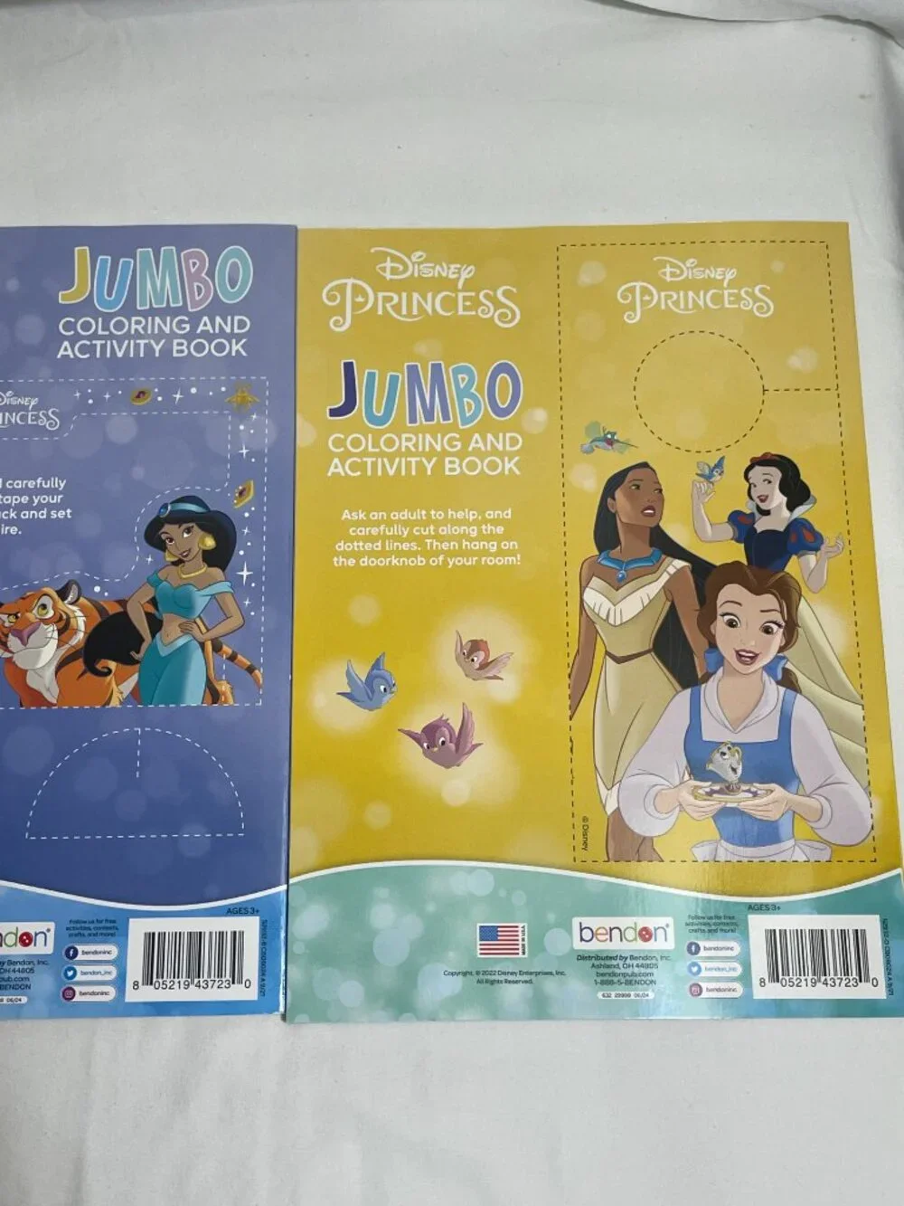 Lot of 3 Kids Coloring Books Disney Princess Jumbo & Berenstain Bears Unused